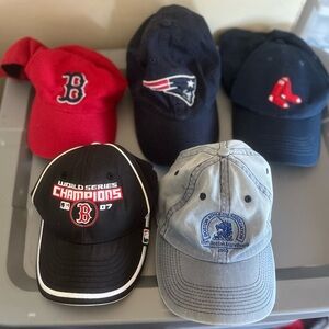 5 boston sports red sox new england adjustable hat bundle h1 lot